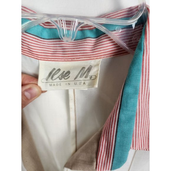 Vtg. ILSE M. Women's Sz. S 80's Short Sleeve Belted Midi A Line Dress - Picture 2 of 9